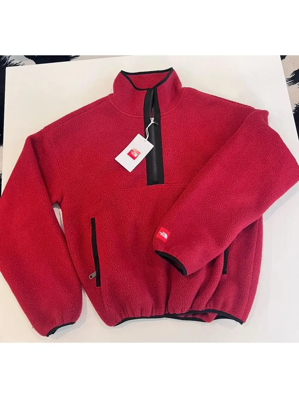 $175 The North Face Rare Pullover Fleece Jacket 1/2 Zip Cardinal Red Size Small